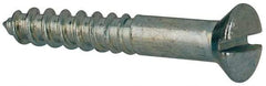 Value Collection - #4, 3/4" Length Under Head, Slotted Drive, Oval Head Wood Screw - ASME B18.6.1, Zinc Plated Steel, Grade 2 - Exact Industrial Supply