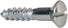 Value Collection - #10, 1" Length Under Head, Slotted Drive, Oval Head Wood Screw - ASME B18.6.1, Zinc Plated Steel, Grade 2 - Exact Industrial Supply