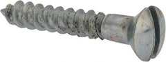 Value Collection - #10, 1-1/4" Length Under Head, Slotted Drive, Oval Head Wood Screw - ASME B18.6.1, Zinc Plated Steel, Grade 2 - Exact Industrial Supply
