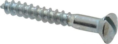 Value Collection - #10, 1-1/2" Length Under Head, Slotted Drive, Oval Head Wood Screw - ASME B18.6.1, Zinc Plated Steel, Grade 2 - Exact Industrial Supply