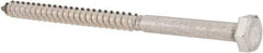 Value Collection - 1/4" Screw, 4" Length Under Head, Stainless Steel, Hex Head Lag Screw - Grade 18-8, Uncoated - Exact Industrial Supply