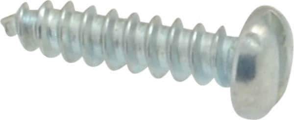 Value Collection - #2 Pan Head Slotted Sheet Metal Screw - Steel, 3/8" Length Under Head, Grade 2 - Exact Industrial Supply