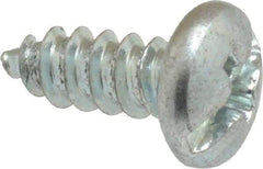 Value Collection - #10 Pan Head Slotted Phillips Sheet Metal Screw - Steel, 1/2" Length Under Head, Grade 2 - Exact Industrial Supply