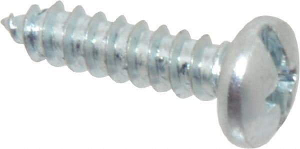 Value Collection - #10 Pan Head Slotted Phillips Sheet Metal Screw - Steel, 3/4" Length Under Head, Grade 2 - Exact Industrial Supply