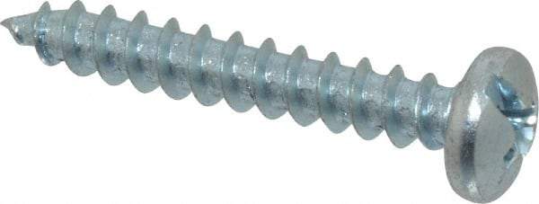 Value Collection - #10 Pan Head Slotted Phillips Sheet Metal Screw - Steel, 1-1/4" Length Under Head, Grade 2 - Exact Industrial Supply