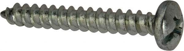 Value Collection - #10 Pan Head Slotted Phillips Sheet Metal Screw - Steel, 1-1/2" Length Under Head, Grade 2 - Exact Industrial Supply