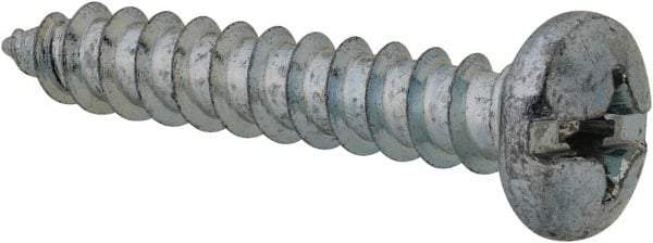 Value Collection - #14 Pan Head Slotted Phillips Sheet Metal Screw - Steel, 1-1/2" Length Under Head, Grade 2 - Exact Industrial Supply