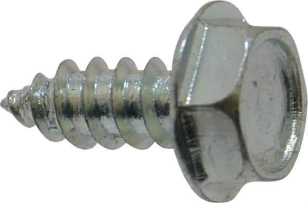 Value Collection - #10 Hex Washer Head Sheet Metal Screw - Steel, 1/2" Length Under Head, Grade 2 - Exact Industrial Supply