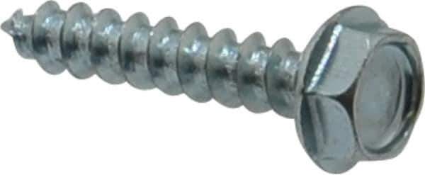 Value Collection - #10 Hex Washer Head Sheet Metal Screw - Steel, 1" Length Under Head, Grade 2 - Exact Industrial Supply