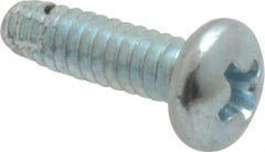 Value Collection - #4-40 UNC Thread, 3/8" Length Under Head, Phillips Drive Steel Thread Cutting Screw - Pan Head, Grade 2, Point Type F, Zinc-Plated Finish - Exact Industrial Supply