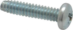 Value Collection - #4-40 UNC Thread, 1/2" Length Under Head, Phillips Drive Steel Thread Cutting Screw - Pan Head, Grade 2, Point Type F, Zinc-Plated Finish - Exact Industrial Supply