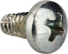 Value Collection - #10-24 UNC Thread, 3/8" Length Under Head, Phillips Drive Steel Thread Cutting Screw - Pan Head, Grade 2, Point Type F, Zinc-Plated Finish - Exact Industrial Supply