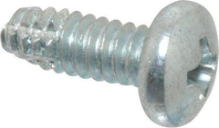 Value Collection - #10-24 UNC Thread, 1/2" Length Under Head, Phillips Drive Steel Thread Cutting Screw - Pan Head, Grade 2, Point Type F, Zinc-Plated Finish - Exact Industrial Supply