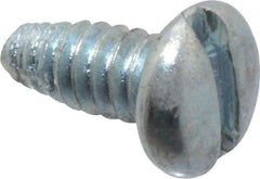 Value Collection - #4-40 UNC Thread, 1/4" Length Under Head, Slotted Drive Steel Thread Cutting Screw - Pan Head, Grade 2, Point Type F, Zinc-Plated Finish - Exact Industrial Supply