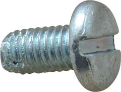 Value Collection - #10-32 UNF Thread, 3/8" Length Under Head, Slotted Drive Steel Thread Cutting Screw - Pan Head, Grade 2, Point Type F, Zinc-Plated Finish - Exact Industrial Supply