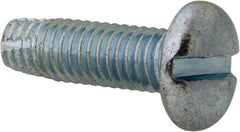 Value Collection - #10-32 UNF Thread, 5/8" Length Under Head, Slotted Drive Steel Thread Cutting Screw - Pan Head, Grade 2, Point Type F, Zinc-Plated Finish - Exact Industrial Supply