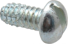 Value Collection - #4-40 UNC Thread, 1/4" Length Under Head, #1 Slotted/Phillips Drive Steel Thread Cutting Screw - Round Head, Grade 1016-1024, Point Type F, Zinc-Plated Finish - Exact Industrial Supply