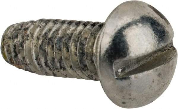 Value Collection - #10-32 UNF Thread, 1/2" Length Under Head, #2 Slotted/Phillips Drive Steel Thread Cutting Screw - Round Head, Grade 1016-1024, Point Type F, Zinc-Plated Finish - Exact Industrial Supply
