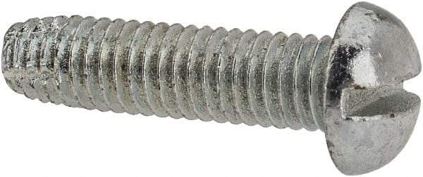 Value Collection - #10-32 UNF Thread, 3/4" Length Under Head, #2 Slotted/Phillips Drive Steel Thread Cutting Screw - Round Head, Grade 1016-1024, Point Type F, Zinc-Plated Finish - Exact Industrial Supply