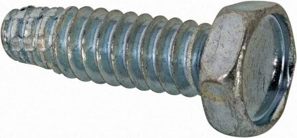 Value Collection - #10-24 UNC Thread, 5/8" Length Under Head, Hex Drive Steel Thread Cutting Screw - Hex Head, Grade 2, Point Type F, Zinc-Plated Finish - Exact Industrial Supply