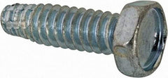 Value Collection - #10-24 UNC Thread, 5/8" Length Under Head, Hex Drive Steel Thread Cutting Screw - Hex Head, Grade 2, Point Type F, Zinc-Plated Finish - Exact Industrial Supply