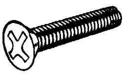 Value Collection - #4-40 UNC Thread, 3/8" OAL, #1 Phillips Drive Steel Thread Cutting Screw - Flat Head, Grade 1016-1024, Point Type F, Zinc-Plated Finish - Exact Industrial Supply