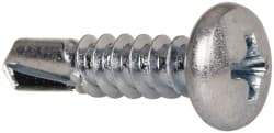 Value Collection - #10, Pan Head, Phillips Drive, 3/4" Length Under Head, #2 Point, Self Drilling Screw - Steel, Zinc-Plated Finish - Exact Industrial Supply
