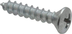 Value Collection - #10 Oval Head Phillips Sheet Metal Screw - Steel, 1" OAL, Grade 2 - Exact Industrial Supply