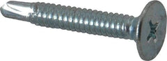 Value Collection - #10, Wafer Head, Phillips Drive, 1-1/4" Length Under Head, #2 Point, Self Drilling Screw - Steel, Zinc-Plated Finish - Exact Industrial Supply