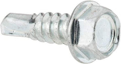 Value Collection - #12, Hex Washer Head, Hex Drive, 3/4" Length Under Head, #3 Point, Self Drilling Screw - Steel, Zinc-Plated Finish - Exact Industrial Supply