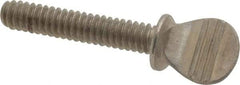 Value Collection - #10-24 Oval Shoulder Grade 18-8 Stainless Steel Thumb Screw - 1" OAL, 0.48" Head Height - Exact Industrial Supply