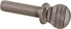 Value Collection - #10-32 Oval Shoulder Grade 18-8 Stainless Steel Thumb Screw - 3/4" OAL, 0.48" Head Height - Exact Industrial Supply