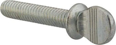 Value Collection - 5/16-18 Oval Shoulder Grade 2 Steel Thumb Screw - 1-1/2" OAL, Zinc-Plated Finish - Exact Industrial Supply