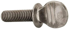 Value Collection - 3/8-16 Oval Shoulder Grade 2 Steel Thumb Screw - 1-1/4" OAL, 0.88" Head Height, Uncoated - Exact Industrial Supply