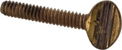 Value Collection - #10-24 Oval Shoulderless Brass Thumb Screw - 1" OAL, 0.48" Head Height - Exact Industrial Supply