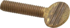 Value Collection - #10-32 Oval Shoulderless Brass Thumb Screw - 3/4" OAL, 0.48" Head Height - Exact Industrial Supply