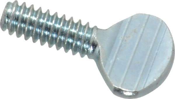 Value Collection - #10-24 Oval Shoulderless Grade 2 Steel Thumb Screw - 1/2" OAL, Zinc-Plated Finish - Exact Industrial Supply
