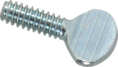Value Collection - #10-24 Oval Shoulderless Grade 2 Steel Thumb Screw - 1/2" OAL, Zinc-Plated Finish - Exact Industrial Supply