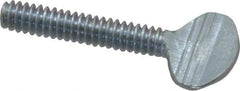 Value Collection - #10-24 Oval Shoulderless Grade 2 Steel Thumb Screw - 1" OAL, Zinc-Plated Finish - Exact Industrial Supply