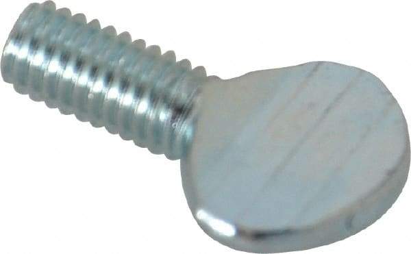 Value Collection - #10-32 Oval Shoulderless Grade 2 Steel Thumb Screw - 3/8" OAL, Zinc-Plated Finish - Exact Industrial Supply