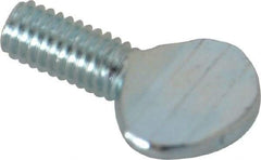 Value Collection - #10-32 Oval Shoulderless Grade 2 Steel Thumb Screw - 3/8" OAL, Zinc-Plated Finish - Exact Industrial Supply