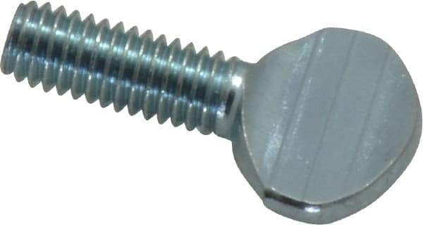 Value Collection - #10-32 Oval Shoulderless Grade 2 Steel Thumb Screw - 1/2" OAL, Zinc-Plated Finish - Exact Industrial Supply