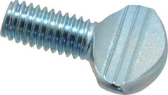 Value Collection - 3/8-16 Oval Shoulderless Grade 2 Steel Thumb Screw - 3/4" OAL, Zinc-Plated Finish - Exact Industrial Supply