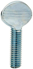 Value Collection - 3/8-16 Oval Shoulderless Grade 2 Steel Thumb Screw - 1-1/4" OAL, Zinc-Plated Finish - Exact Industrial Supply