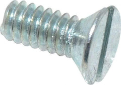 Value Collection - #3-48 UNC, 1/4" OAL Slotted Drive Machine Screw - Flat Head, Grade 2 Steel, Zinc-Plated Finish, Without Washer - Exact Industrial Supply