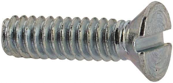 Value Collection - #3-48 UNC, 3/8" OAL Slotted Drive Machine Screw - Flat Head, Grade 2 Steel, Zinc-Plated Finish, Without Washer - Exact Industrial Supply