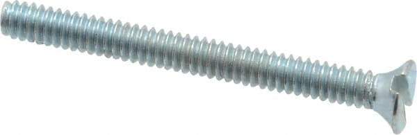 Value Collection - #3-48 UNC, 1" OAL Slotted Drive Machine Screw - Flat Head, Grade 2 Steel, Zinc-Plated Finish, Without Washer - Exact Industrial Supply
