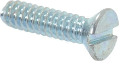 Value Collection - #4-40 UNC, 7/16" OAL Slotted Drive Machine Screw - Flat Head, Grade 2 Steel, Zinc-Plated Finish, Without Washer - Exact Industrial Supply