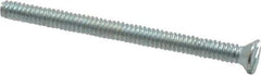 Value Collection - #4-40 UNC, 1-1/2" OAL Slotted Drive Machine Screw - Flat Head, Grade 2 Steel, Zinc-Plated Finish, Without Washer - Exact Industrial Supply