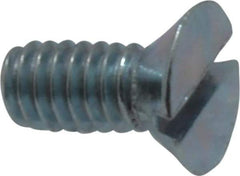 Value Collection - #10-24 UNC, 3/8" OAL Slotted Drive Machine Screw - Flat Head, Grade 2 Steel, Zinc-Plated Finish, Without Washer - Exact Industrial Supply